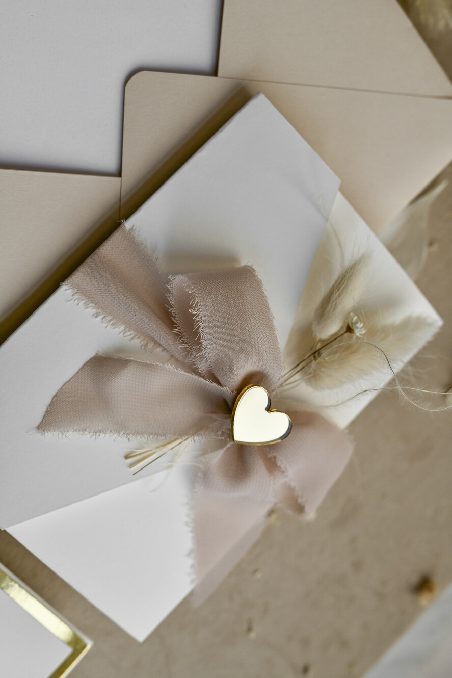 ZAPROSZENIA NA CHRZCINY dla dziewczynki  Boho Złocone Zaproszenie na Chrzest w folderze, Eleganckie Zaproszenia na Chrzciny ze Zdjęciem 3