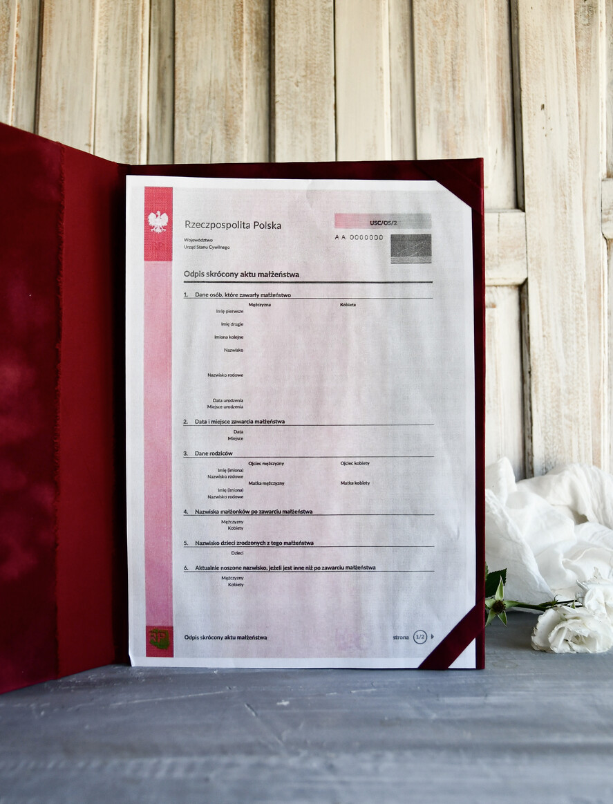 Przysięga Małżeńska  Błogosławieństwo teczka na Akt Małżeństwa  teczka na akt małżeństwa  Elegancka oprawa aktu ślubu, welurowa okładka na akt ślubu, welurowa teczka na akt ślubu 4
