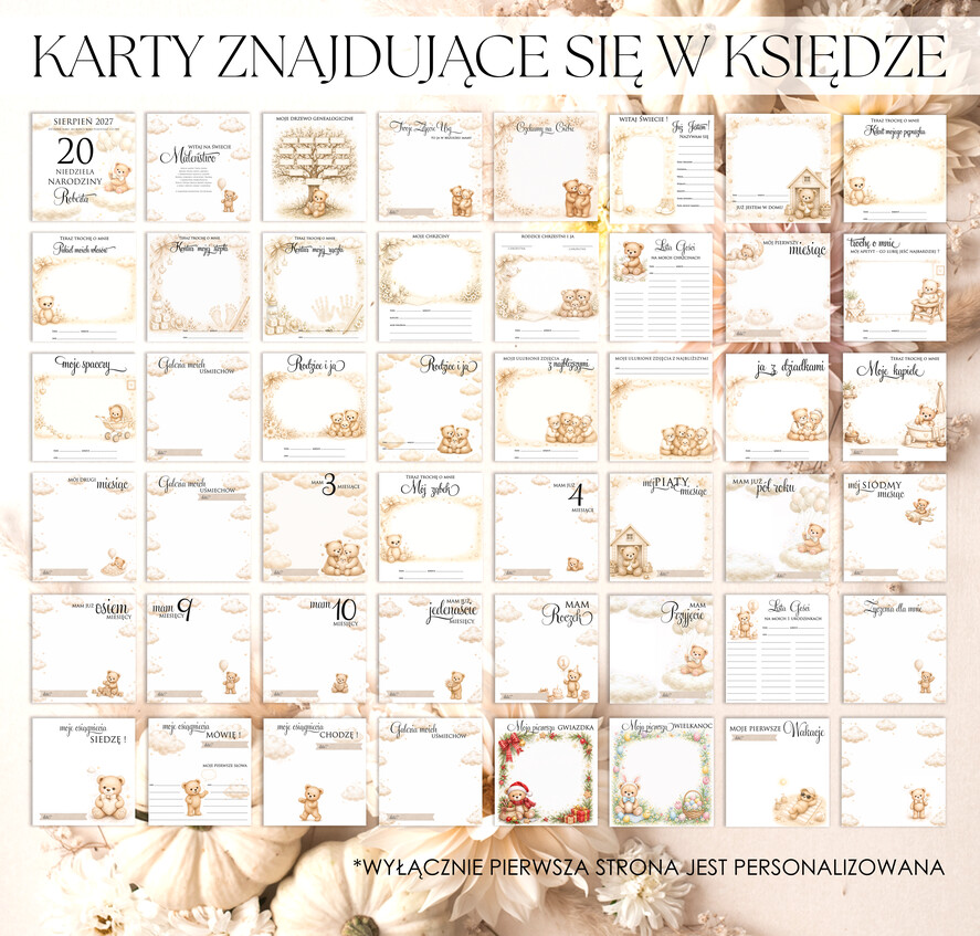 albumy dla Dzieci albumy welurowe Prezent dla Noworodka Album 1 Rok życia  Praktyczny Prezent na narodziny dla dziecka Album 18
