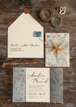 Zaproszenia ślubne morskie / marine robione ręcznie zaproszenia ślubne morskie z rozgwiazdą wesele nad morzem3