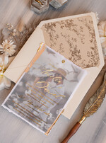 Zaproszenia ślubne Ze zdjęciem  niepowtarzalne zaproszenia ślubne ze zdjęciem, zaproszenia na ślub z płatkami złota, złote zaproszenia na ślub, tłoczona koperta do zaproszeń ślubnych8