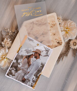 Zaproszenia ślubne Ze zdjęciem  złote zaproszenia ślubne ze zdjęciem, eleganckie zaproszenie na ślub i wesele ze zdjęciem, zdjęcie Pary Młodej na zaproszeniach ślubnych1