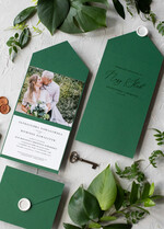 Zaproszenia ślubne Ze zdjęciem  rustykalne zaproszenia ślubne ze zdjęciem foto zaproszenie na ślub zielone Zaprosznie na ślub minimalistycze1