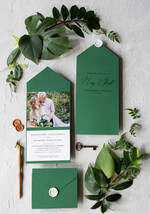 Zaproszenia ślubne Ze zdjęciem  rustykalne zaproszenia ślubne ze zdjęciem foto zaproszenie na ślub zielone Zaprosznie na ślub minimalistycze0