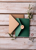 Zaproszenia ślubne Ze zdjęciem  minimalistyczne zaproszenia ślubne ze zdjęciem Zielone  rustykalne foto zaproszenie na ślub cywilny butelkowa zieleń10