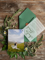 Zaproszenia ślubne Ze zdjęciem  zielone zaproszenia ślubne ze zdjęciem  zaproszenie na ślub cywilny i nie tylko koperta butelkowa zieleń 4