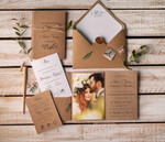 Zaproszenia ślubne Ze zdjęciem  rustykalne zaproszenia ślubne ze zdjęciem w folderze foto zaproszenie na ślub Składane Eko Zaproszenia na Ślub z Fotografią 10