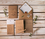 Zaproszenia ślubne Ze zdjęciem  rustykalne zaproszenia ślubne ze zdjęciem w folderze foto zaproszenie na ślub Składane Eko Zaproszenia na Ślub z Fotografią 7