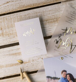 Zaproszenia ślubne Ze zdjęciem  Minimalistyczne Złocone zaproszenia ślubne ze zdjęciem foto zaproszenie na ślub Złote Litery6