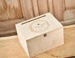 Pudełko na koperty  DREWNIANE drewniana skrzynka na koperty ślubne rustykalna z grawerem imiona i data  5