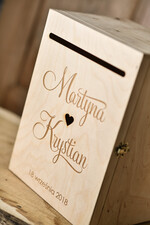 Pudełko na koperty  DREWNIANE pudełko na koperty ślubne, personalizowane drewno grawer wasze imiona i data5