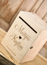 Pudełko na koperty  DREWNIANE pudełko na koperty ślubne, personalizowane drewno grawer wasze imiona i data8