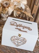 Pudełko na koperty  DREWNIANE pudelko skrzynka na koperty ślubne drewniana idealna na rustykane wesele drewniane białe pudełko na koperty1