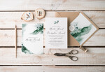 Zaproszenia ślubne Natura nietypowe zaproszenia ślubne wzór z motywem zieleni1