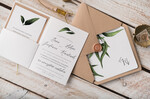 Zaproszenia ślubne Natura rustykalne zaproszenia slubne eukaliptus zaproszenia na ślub eko papier zloty sznurek4