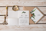 Zaproszenia ślubne Natura rustykalne zaproszenia slubne eukaliptus zaproszenia na ślub eko papier zloty sznurek7