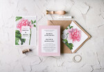 Zaproszenia ślubne Natura nietypowe, różowe zaproszenia ślubne z peonią3