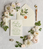 Zaproszenia ślubne Natura Proste Boho Zaproszenia Ślubne Listki  Minimalistyczne Zaproszenia na Ślub Delikatne Zaproszenie Ślubne1