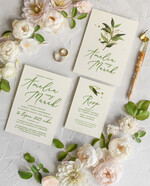 Zaproszenia ślubne Natura Proste Boho Zaproszenia Ślubne Listki  Minimalistyczne Zaproszenia na Ślub Delikatne Zaproszenie Ślubne2