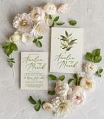 Zaproszenia ślubne Natura Proste Boho Zaproszenia Ślubne Listki  Minimalistyczne Zaproszenia na Ślub Delikatne Zaproszenie Ślubne3