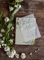 Zaproszenia ślubne Natura zielone zaproszenia na ślub rustykalny boho zaproszenia slubne z eukaliptusem i kalką2