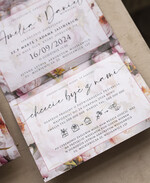 Zaproszenia ślubne Natura Poziome kopertowe zaproszenia ślubne z peoniami, Kopertowe różowe zaproszenie na ślub kalkowa koperta, zaproszenia na slub cywilny pudrowy róż9