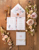 Zaproszenia ślubne Natura minimalistyczne zaproszenia ślubne boho, zaproszenia na ślub z kwiatami 3