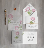 Zaproszenia ślubne Natura zaproszenia na slub peonie, zawiadomienia ślubne rustykalne boho1