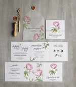 Zaproszenia ślubne Natura zaproszenia na slub peonie, zawiadomienia ślubne rustykalne boho2