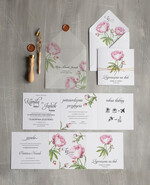 Zaproszenia ślubne Natura zaproszenia na slub peonie, zawiadomienia ślubne rustykalne boho3