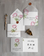 Zaproszenia ślubne Natura zaproszenia na slub peonie, zawiadomienia ślubne rustykalne boho0