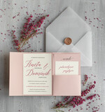 Zaproszenia ślubne Natura rustykalne Zaproszenia ślubne wrzosy naturalne Zaproszenie na ślub boho wrzos lakowany i kalkowa przeźroczysta koperta7