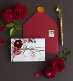 Zaproszenia ślubne Natura Proste Boho Zaproszenia Ślubne Kwiaty Róże  Minimalistyczne Zaproszenia na Ślub Delikatne Zaproszenie Ślubne bordowe2