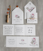 Zaproszenia ślubne Natura robione ręcznie zaproszenia ślubne inspirowane kwiatami róży 1