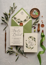 Zaproszenia ślubne Natura rustykalne zaproszenia ślubne Oliwki zaproszenia na ślub z naturalną Gałązką Oliwkową zielone zaproszenie na ślub Toskania Oliwka7