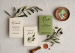 Zaproszenia ślubne Natura rustykalne zaproszenia ślubne Oliwki zaproszenia na ślub z naturalną Gałązką Oliwkową zielone zaproszenie na ślub Toskania Oliwka1
