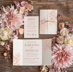 Zaproszenia ślubne Natura Proste Boho Zaproszenia Ślubne Peonie  Minimalistyczne Zaproszenia na Ślub Delikatne Zaproszenie Ślubne1