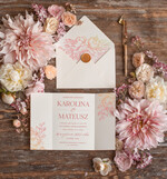 Zaproszenia ślubne Natura Proste Boho Zaproszenia Ślubne Peonie  Minimalistyczne Zaproszenia na Ślub Delikatne Zaproszenie Ślubne2