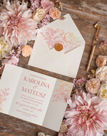 Zaproszenia ślubne Natura Proste Boho Zaproszenia Ślubne Peonie  Minimalistyczne Zaproszenia na Ślub Delikatne Zaproszenie Ślubne4