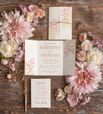 Zaproszenia ślubne Natura Proste Boho Zaproszenia Ślubne Peonie  Minimalistyczne Zaproszenia na Ślub Delikatne Zaproszenie Ślubne7