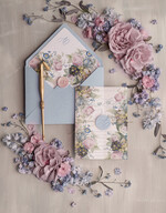 Zaproszenia ślubne Natura rustykalne delikatne zaproszenia na ślub zaproszenia ślubne z kalką dusty blue1