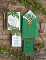 Zaproszenia ślubne Natura Paprtoka Zaproszenia Ślubne Minimalistyczne Zaproszenia na Ślub Delikatne Zaproszenie Ślubne rustykalne zaproszenia na ślub paproć szmaragdowe zaproszenia ślubne 4