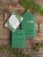 Zaproszenia ślubne Natura Paprtoka Zaproszenia Ślubne Minimalistyczne Zaproszenia na Ślub Delikatne Zaproszenie Ślubne rustykalne zaproszenia na ślub paproć szmaragdowe zaproszenia ślubne 5