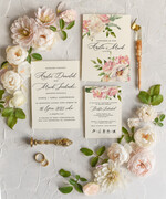 Zaproszenia ślubne Natura Proste Boho Zaproszenia Ślubne Kwiaty Róże  Minimalistyczne Zaproszenia na Ślub Delikatne Zaproszenie Ślubne8