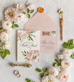 Zaproszenia ślubne Natura Proste Boho Zaproszenia Ślubne Kwiaty Róże  Minimalistyczne Zaproszenia na Ślub Delikatne Zaproszenie Ślubne9