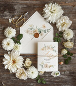 Zaproszenia ślubne Natura Proste Kremowe Zaproszenia Ślubne Boho Kwiaty  Minimalistyczne Zaproszenia na Ślub Delikatne Zaproszenie Ślubne2