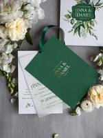 Zaproszenia ślubne Natura Złocone Eukaliptus Zaproszenia Ślubne Zieleń i Złoto  Zaproszenia na Ślub Delikatne Zaproszenie Ślubne Zielone Eukaliptus 10