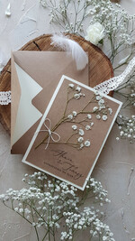 Zaproszenia ślubne Natura rustykalne zaproszenia ślubne Gipsówka naturalna zaproszenia na ślub Eko zaproszenie na ślub z naturalną gipsówką0
