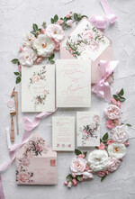 Zaproszenia ślubne Natura eleganckie zaproszenia ślubne romantyczne róże piękna kokarda 1