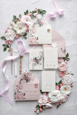 Zaproszenia ślubne Natura eleganckie zaproszenia ślubne romantyczne róże piękna kokarda 5